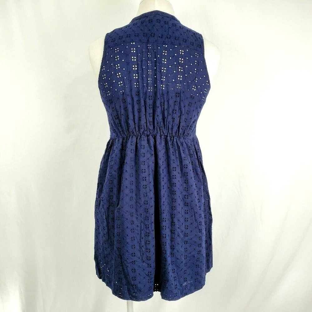 J. Crew Dress Blue Eyelet Shirtdress Midi E1038 - Picture 5 of 8